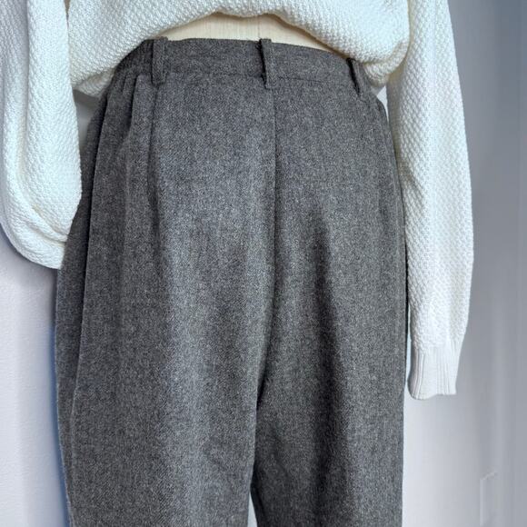 Vintage Wool Pants Tourers Gray Pleated Fully Lined Pockets Dark Academia - Picture 11 of 11